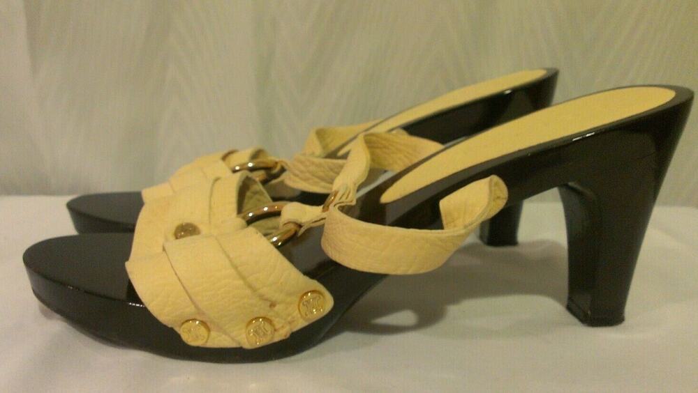 Celine Platform Heels Creme Sandals Heels Shoes Gold Metal size 40, US 10